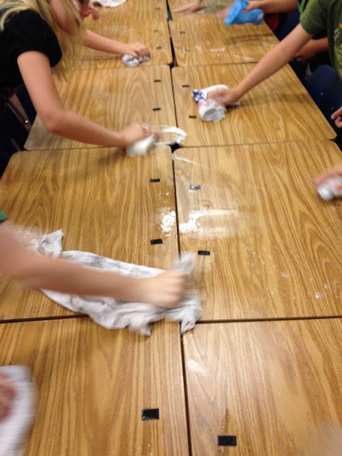 This is the perfect activity for the last day of school! The desks are getting cleaned and students are having a blast!