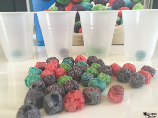 St. Patrick's Day Minute to Win It Challenge sorting cereal