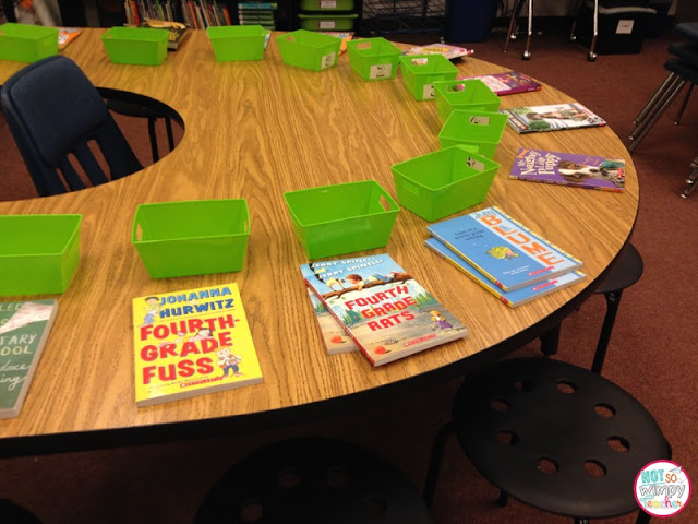 This image shows an example of how you can set up a book raffle in your classroom to celebrate the end of the school year. 