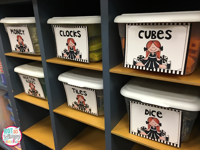 Sports classroom theme labels for supply organization- Not So Wimpy Teacher