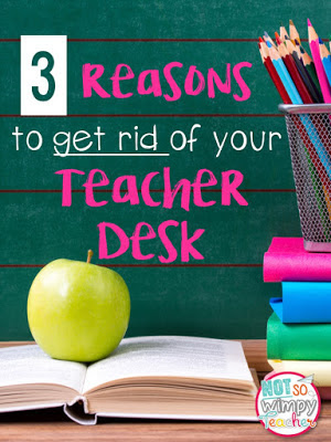 If you got rid of your teacher desk you would have more student space, br more organized and you would sit less.