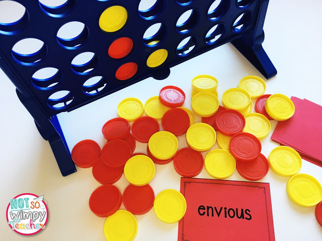 Connect 4 is a fun game to play with vocabulary words