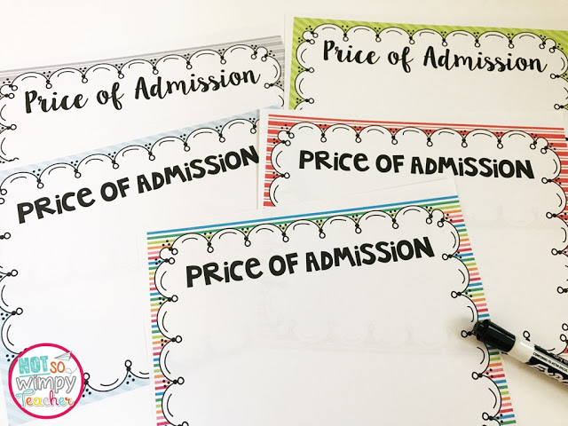This image shows sample pages from the Price of Admission FREE resource. This is the perfect quick check for understanding activity.