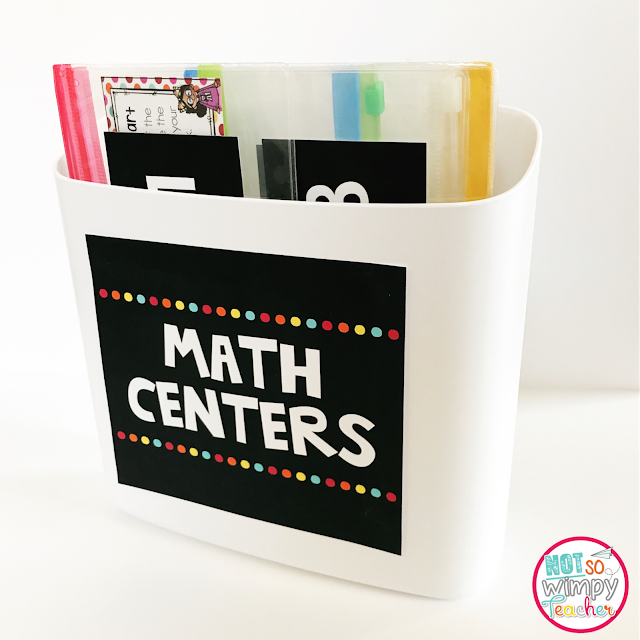 Simple ways to store your centers so that you can stay organized. Grab some free labels!