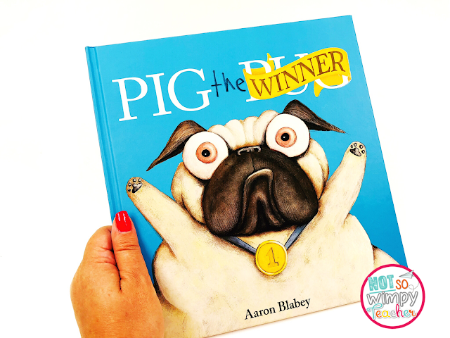 This image shows the book cover of the book "Pig the Winner." Reading picture books during back to school time is a great way to build students' social skills. 