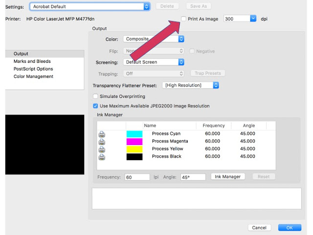 This image shows an example of how to set up your printer settings to best organize centers in your classroom. 