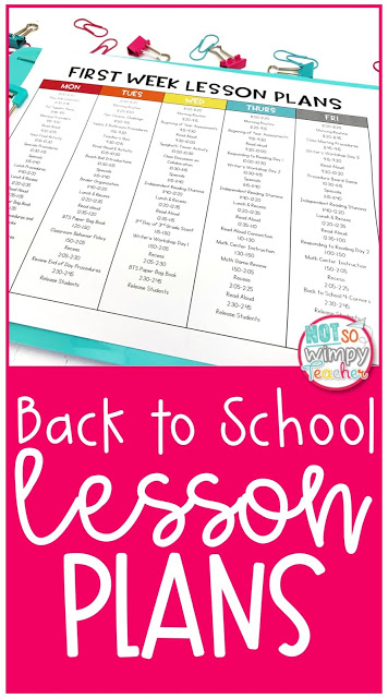 First week of school lesson plans pin