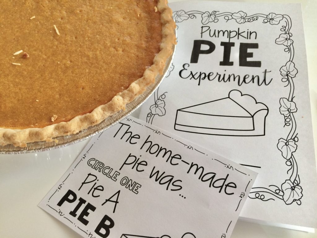 Thanksgiving pumpkin pie science experiment