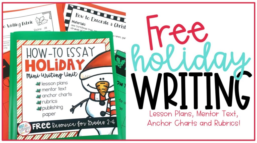 Free Christmas holiday writing unit