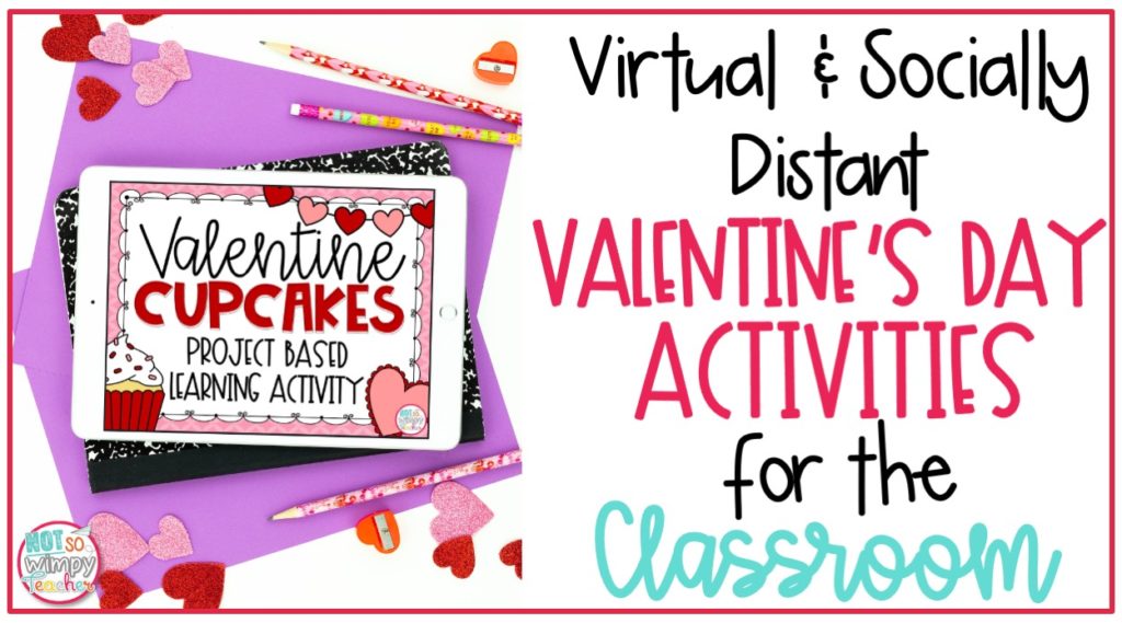 Cover image for Virtual and Socially Distant Valentine's Day activities showing Valentine Cupcakes Cover on iPad