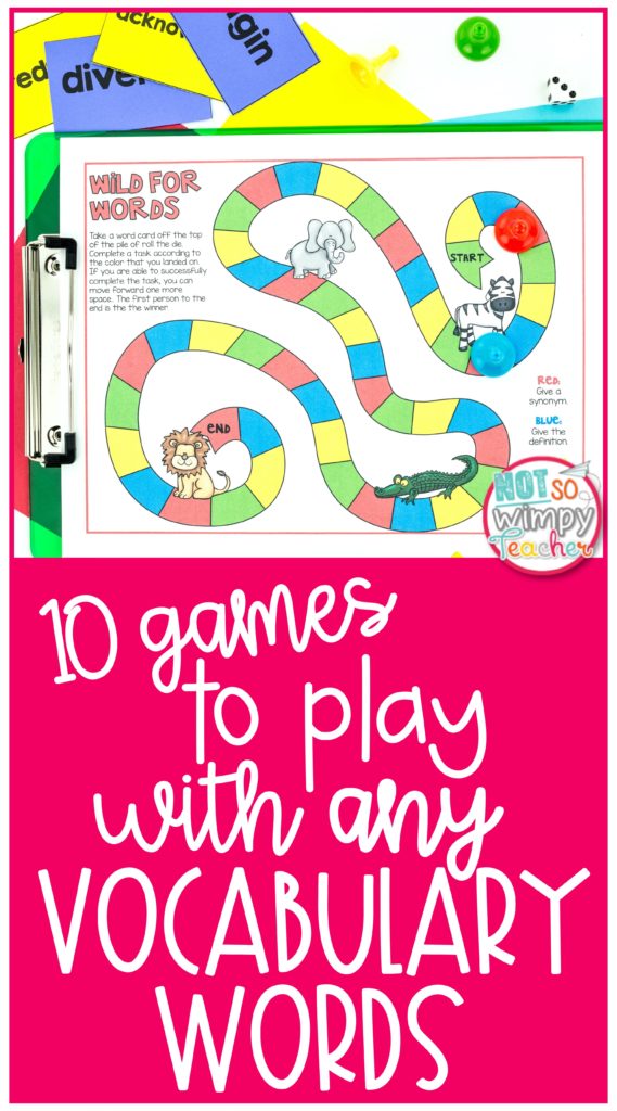 Pin for 10 Games to Play with any vocabulary words

